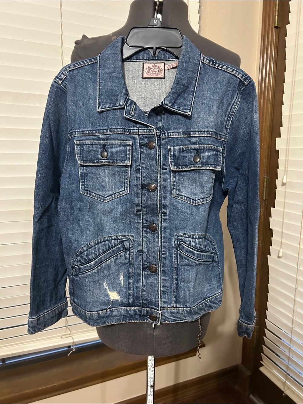 Juicy Couture Juniors Medium Blue Denim Jacket with Pink Label